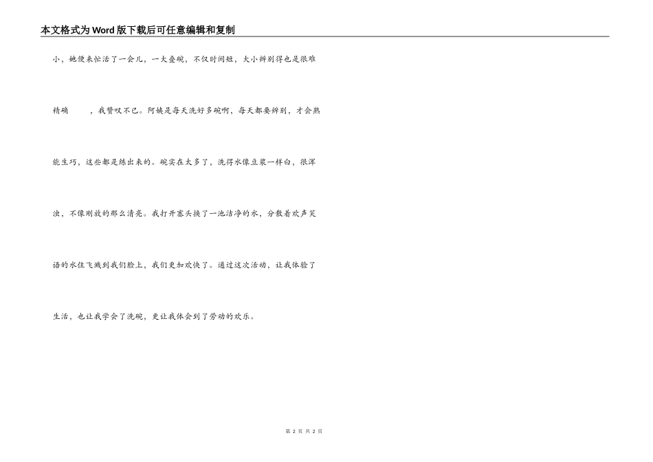 叙事作文 洗碗_第2页