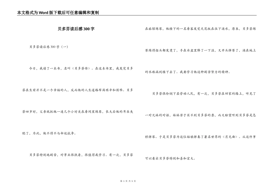 贝多芬读后感300字_第1页