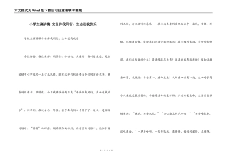 小学生演讲稿 安全伴我同行，生命送我快乐