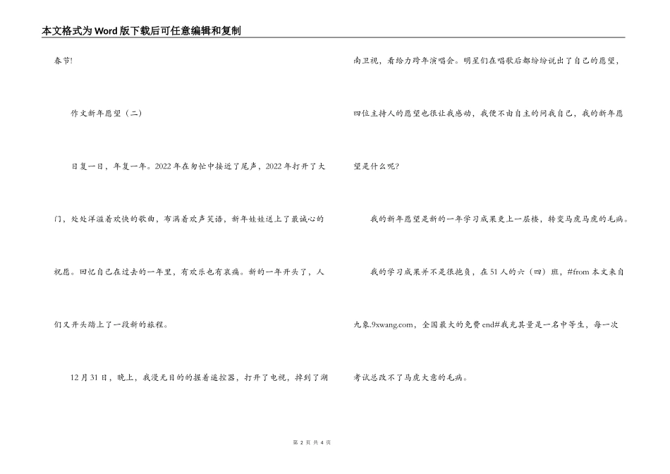 作文 新年愿望_第2页