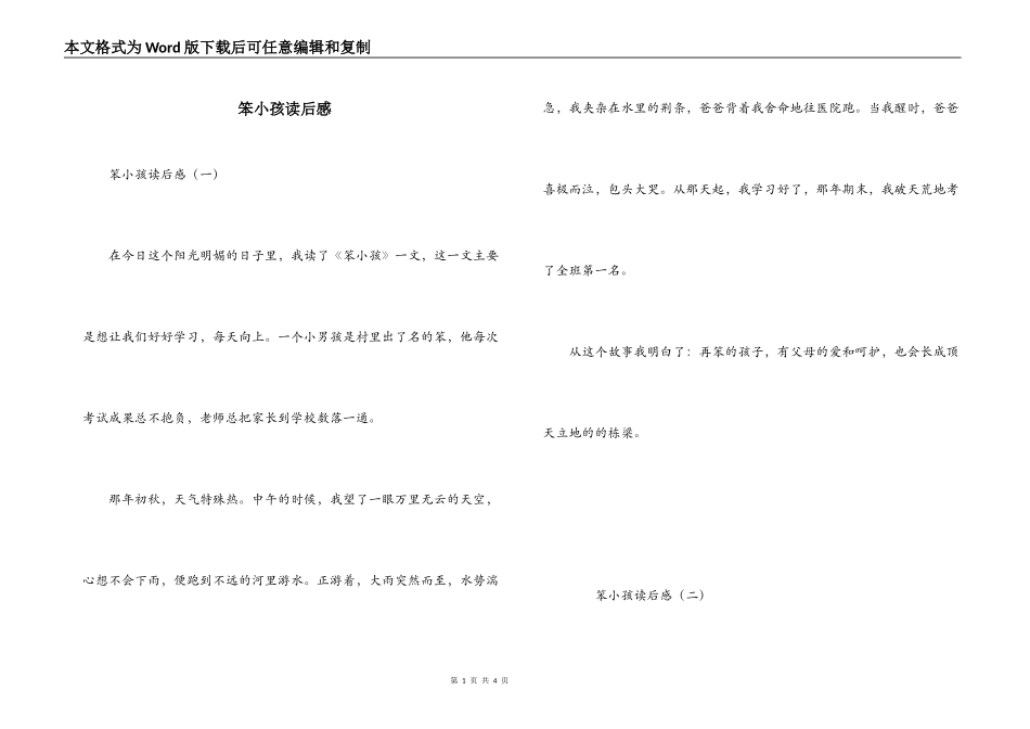 笨小孩读后感_第1页