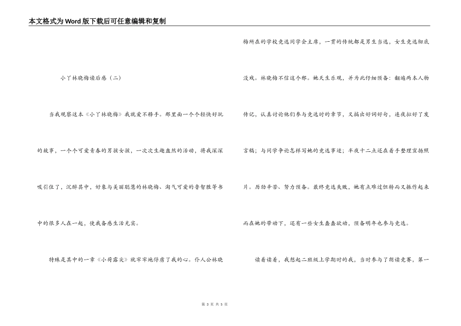 小丫林晓梅读后感_第3页