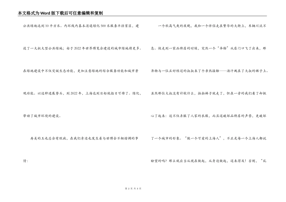 迎世博为世博添异彩征文_第2页