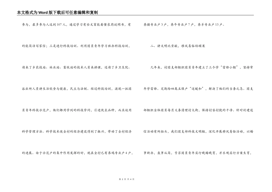 村团支部先进事迹材料_第2页