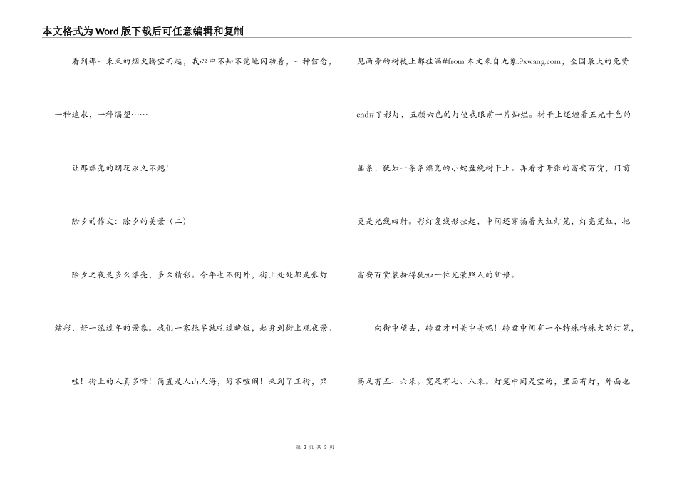 除夕的作文：除夕的美景_第2页