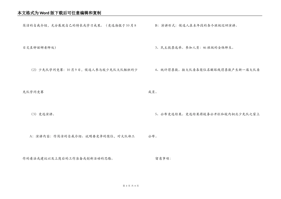 2022---2022学年少先队大队委竞选方案_第3页