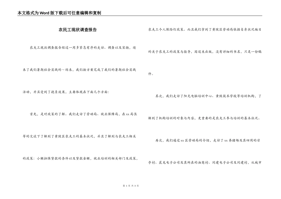 农民工现状调查报告_第1页