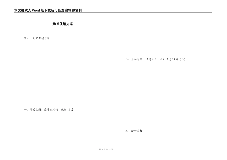 元旦促销方案_第1页