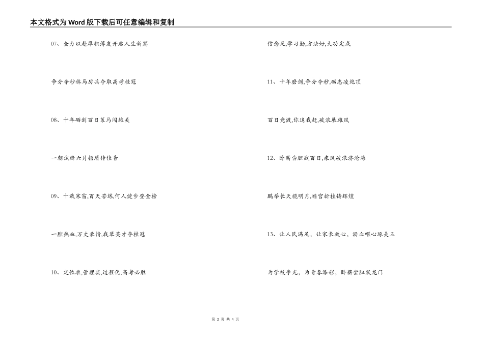 2022年高三百日誓师大会对联_第2页