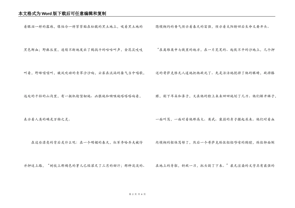静静的顿河读后感_第2页
