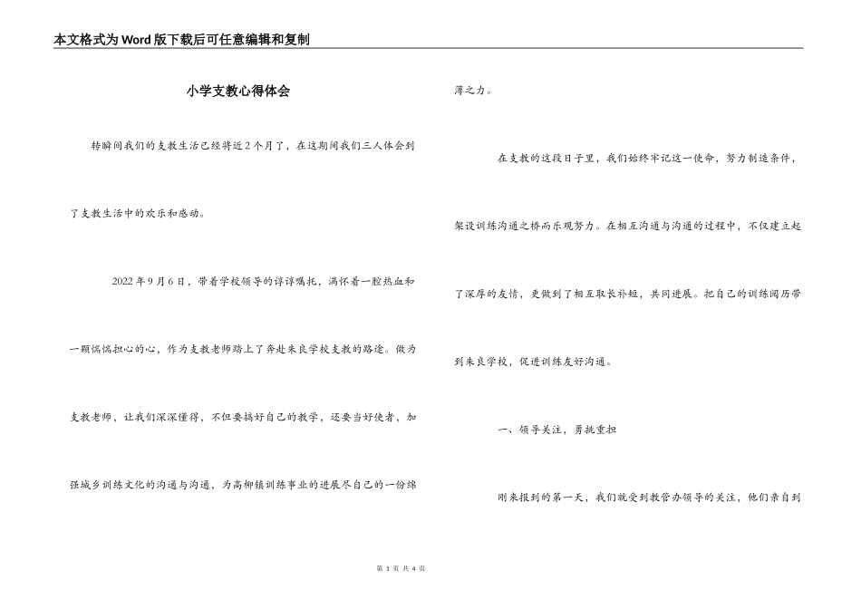 小学支教心得体会_第1页