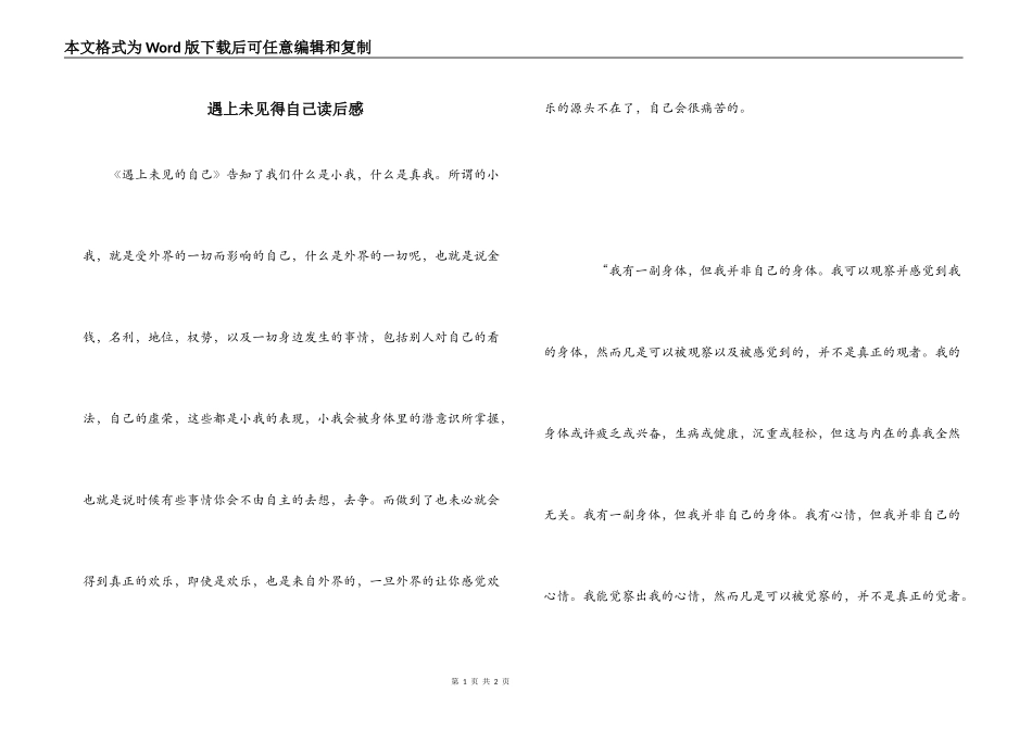 遇上未见得自己读后感_第1页