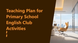 Teaching Plan for Primary School English Club Acti