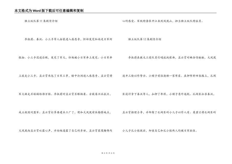 独立纵队第7,8,9,10,11,12集剧情介绍_第3页