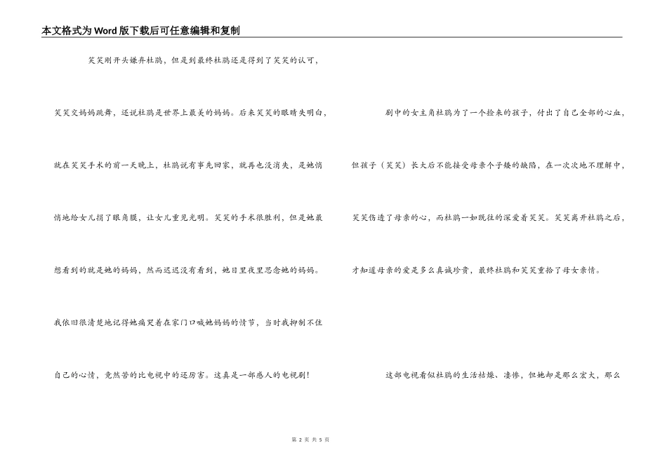 电视剧《樱桃红之袖珍妈妈》观后感_第2页