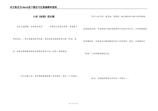小说《标准》读后感