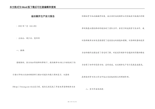 油田测井生产实习报告