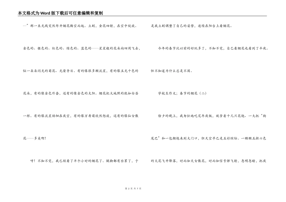 小学生作文；春节的烟花_第2页