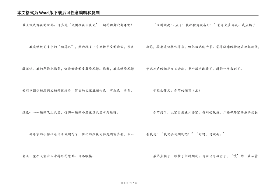 小学生作文；春节的烟花_第3页
