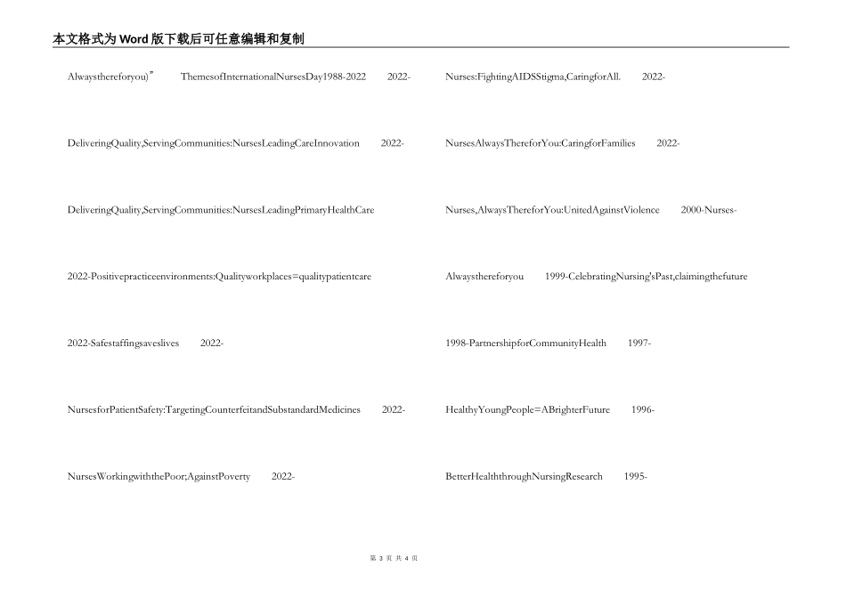 2022年护士节主题 历年国际护士节主题_第3页