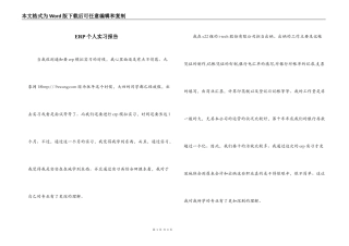 ERP个人实习报告