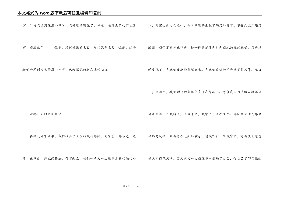 最后一天的军训日记_第2页