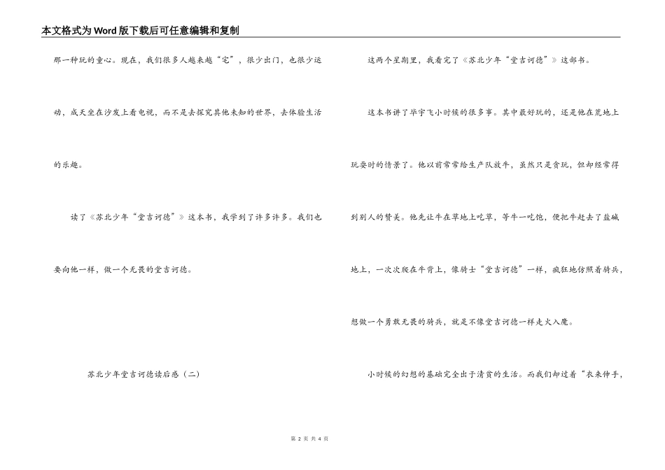 苏北少年堂吉诃德读后感_第2页