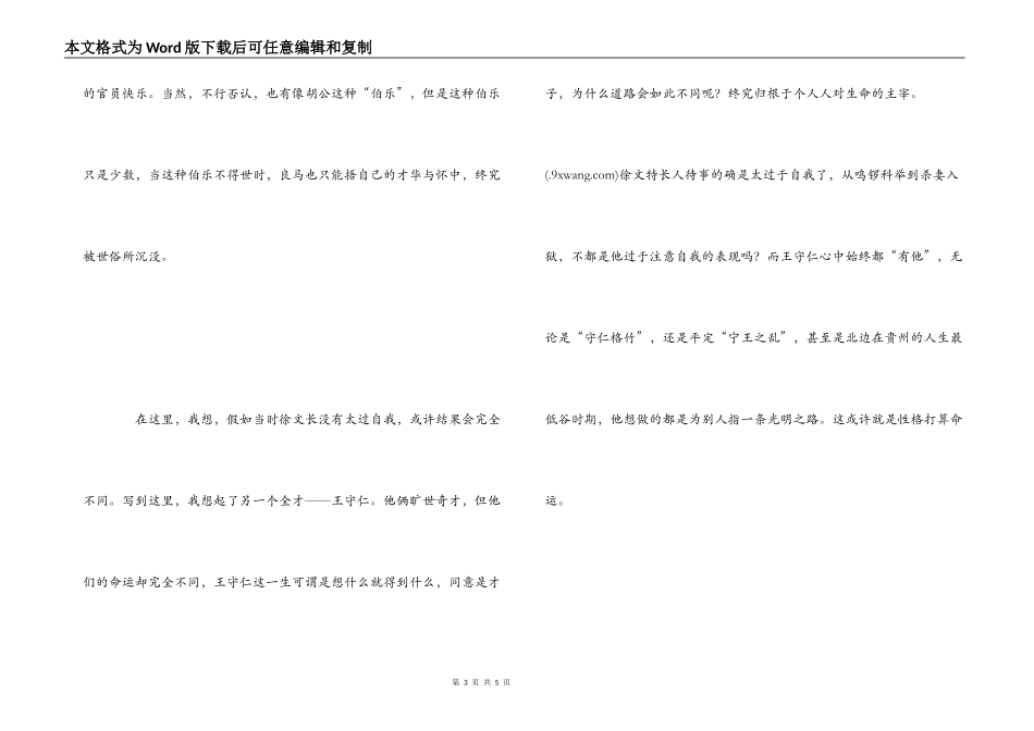《徐文长传》读后感_第3页