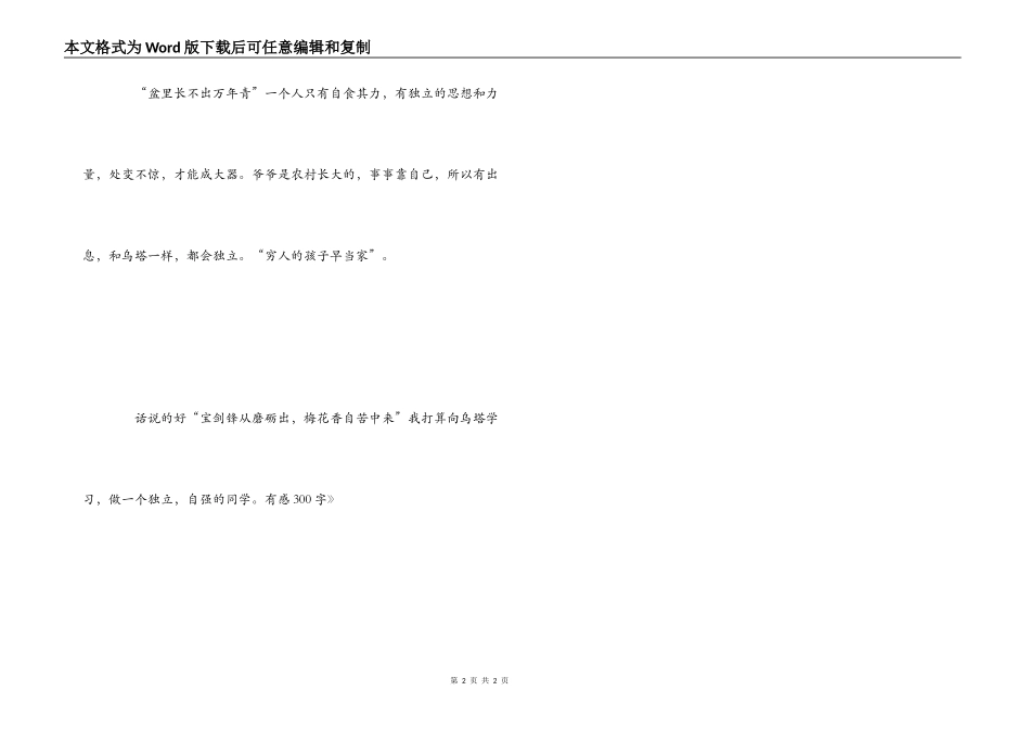 读《乌塔》有感300字_第2页