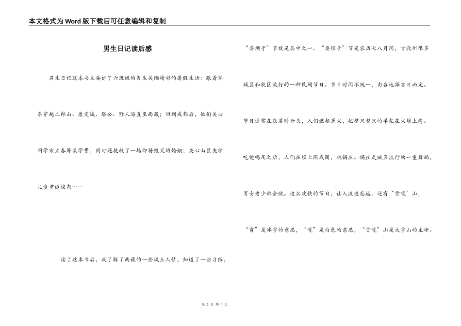 男生日记读后感_第1页