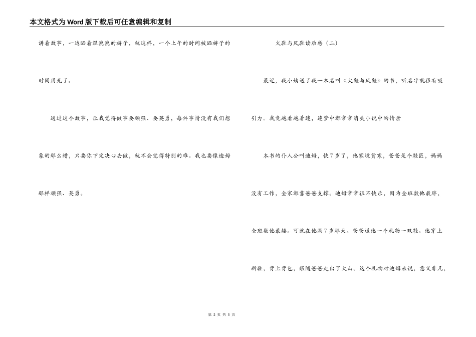 火鞋与风鞋读后感_第2页