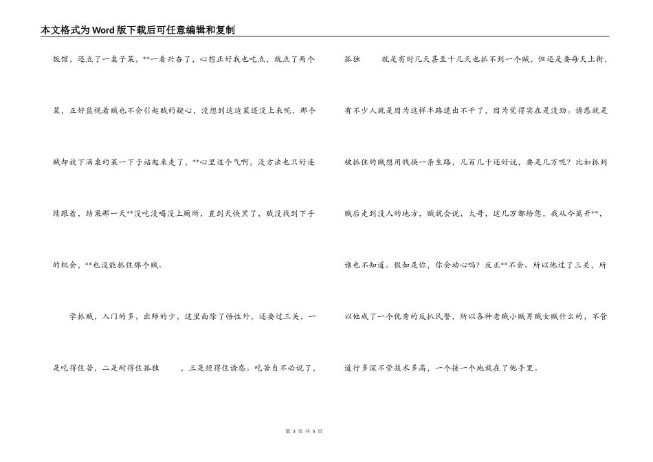 特级优秀人民警察反扒民警事迹材料_第3页