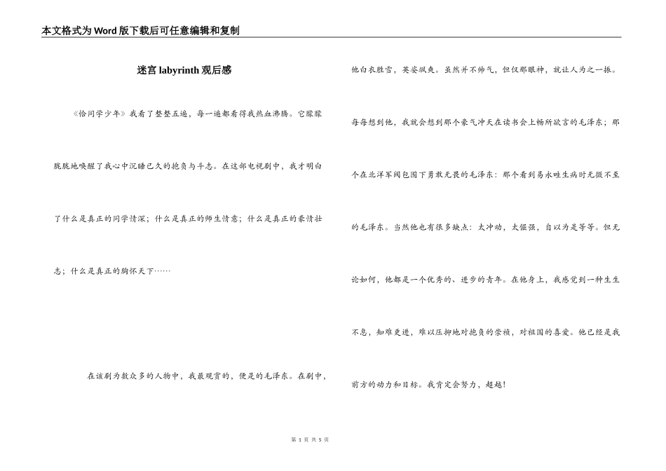 迷宫labyrinth观后感_第1页