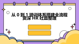 从0到1培训体系搭建全流程资深HR吐血整理