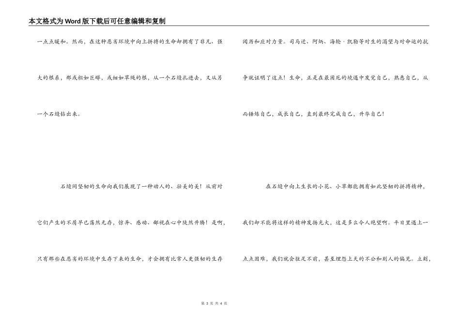 石缝间的生命读后感_第3页