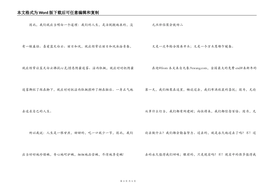元旦朋友聚会致辞_第3页