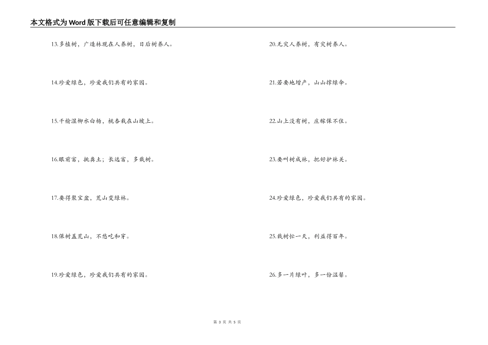 2022年植树节标语口号_第3页