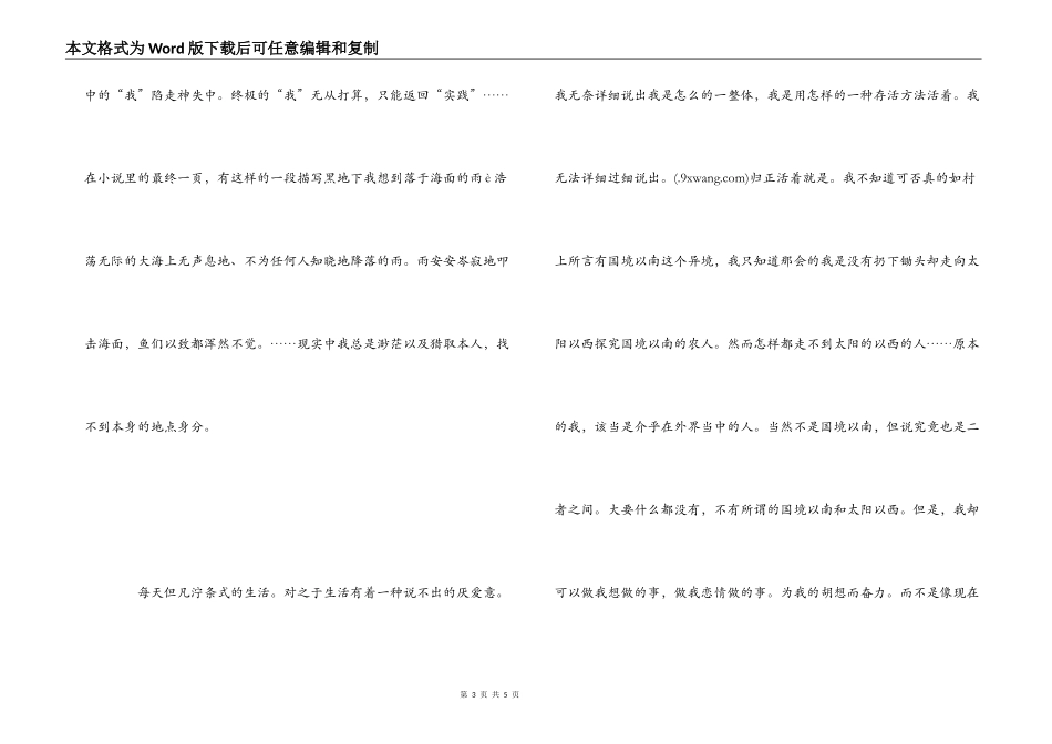 《国境以南，太阳以西》读后感_第3页