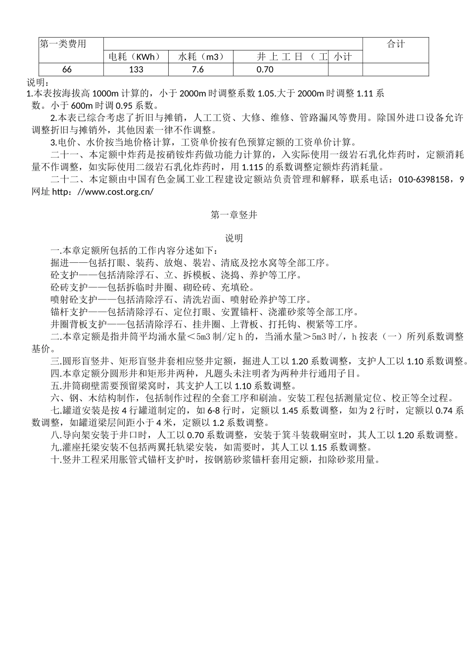 有色金属工业矿山井巷工程预算定额_第3页