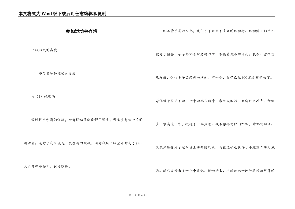 参加运动会有感_第1页