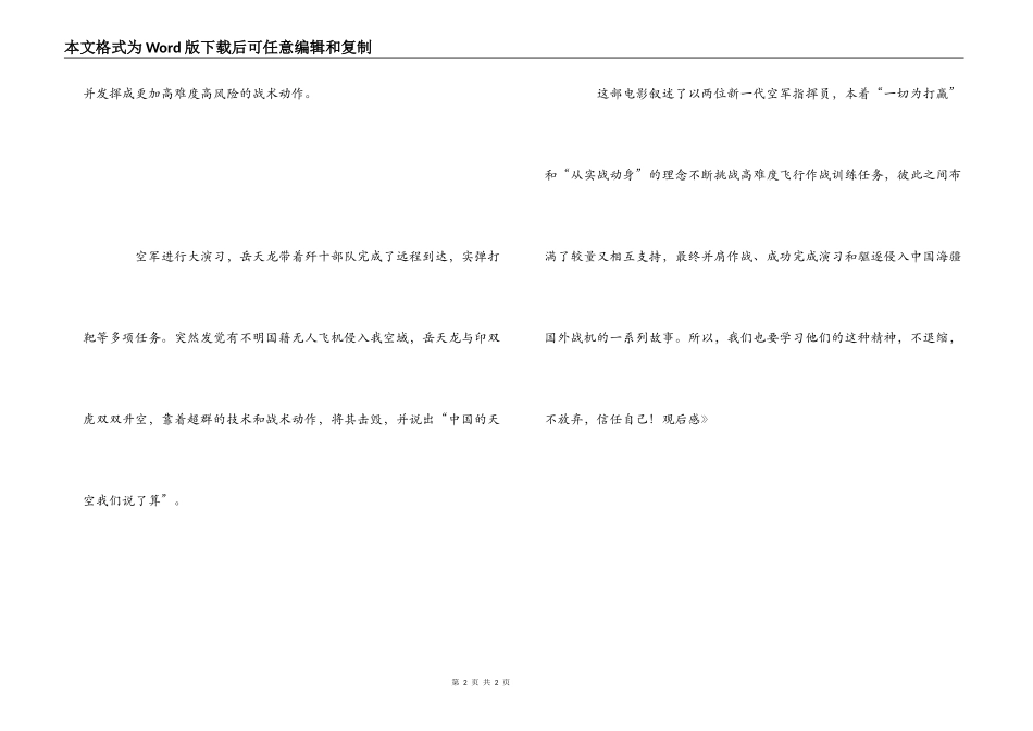 《歼十出击》观后感_第2页