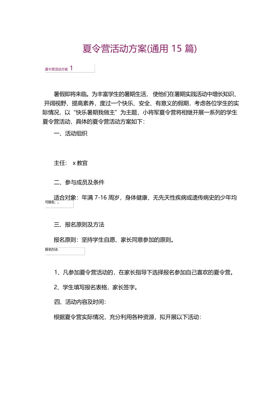 夏令营活动方案_第1页