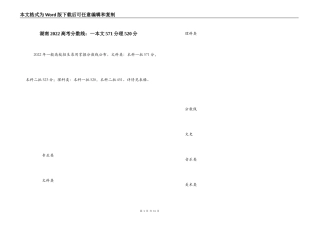 湖南2022高考分数线：一本文571分理520分
