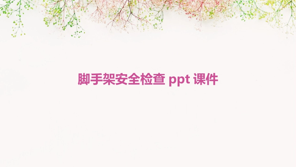 脚手架安全检查ppt课件_第1页