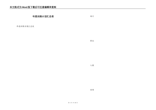 年度训练计划汇总表