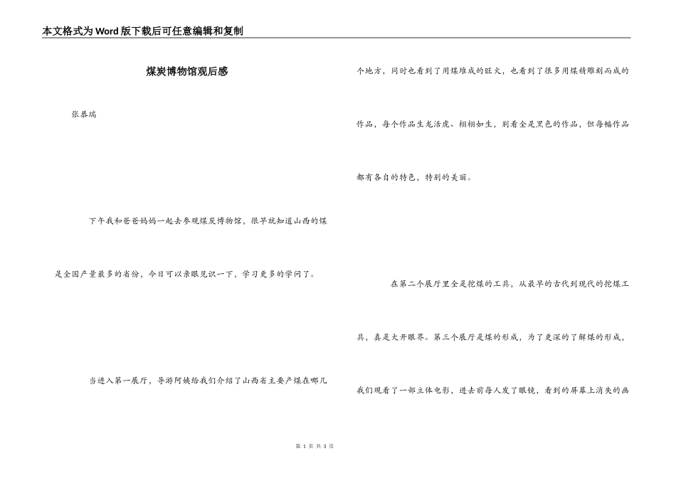 煤炭博物馆观后感_第1页