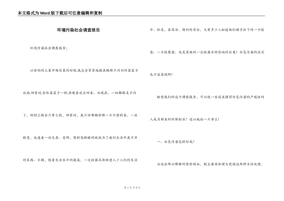 环境污染社会调查报告_第1页