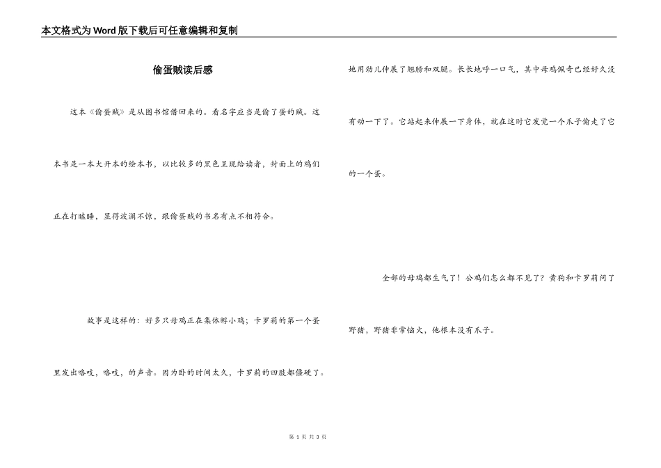 偷蛋贼读后感_第1页