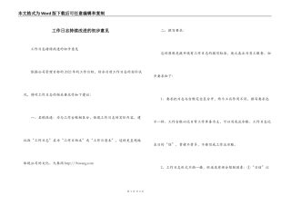 工作日志持续改进的初步意见