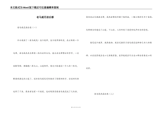 老马威尼读后感